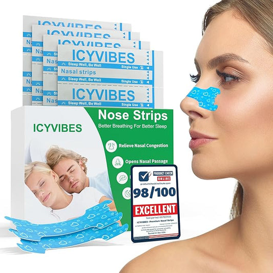 Premium Nasal Strips for Snoring - 60 Count Extra Strength to Support Breathing Enhance Sleep Experience and Promote Overall Well Being for Men & Women Tape