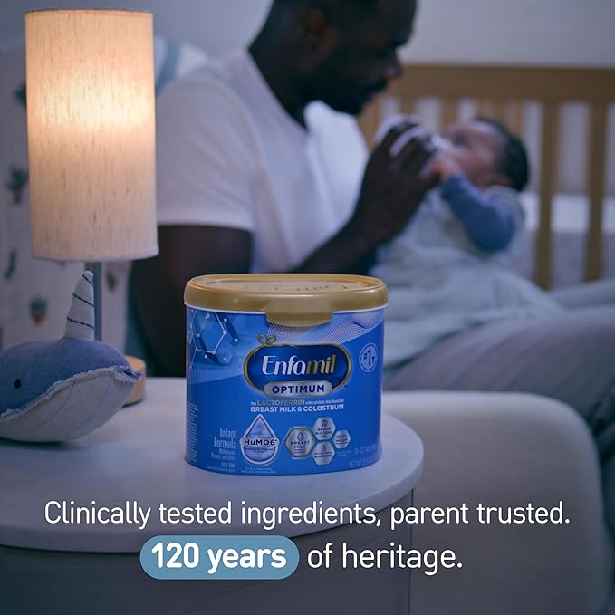 Enfamil Optimum (Enspire), Our Closest Formula to Breast Milk, Immune-Supporting Lactoferrin and Brain-Supporting DHA Baby Formula, 20.5 Oz, Pack of 4