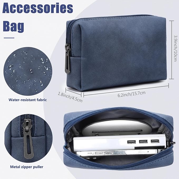 HYZUO 13 Inch Laptop Sleeve Case with Stand for 2025-2018 MacBook Air 13 M4 M3 M2 M1, 2025-2016 MacBook Pro 13 M2 M1, 13" iPad Pro/Air, Surface Pro 11/10/9, XPS 13, with Pouch, Navy Blue