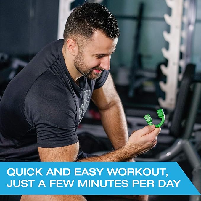 Jawline Exerciser by Tilcare - Jaw Exerciser for Men & Women that helps to workout your Jaw, Neck and tone your face with exercise - Face Slimmer that will chisel the Jawline - 3-Pack 40, 50, 70 lb
