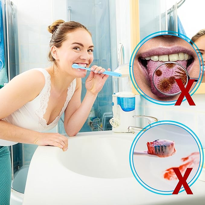 Boao 4 Pieces Extra Soft Toothbrushes Micro Nano Manual Toothbrush for Sensitive Gums with 20,000 Extra Soft Bristles for Fragile Gums Adult Kid Children (Blue, Pink)