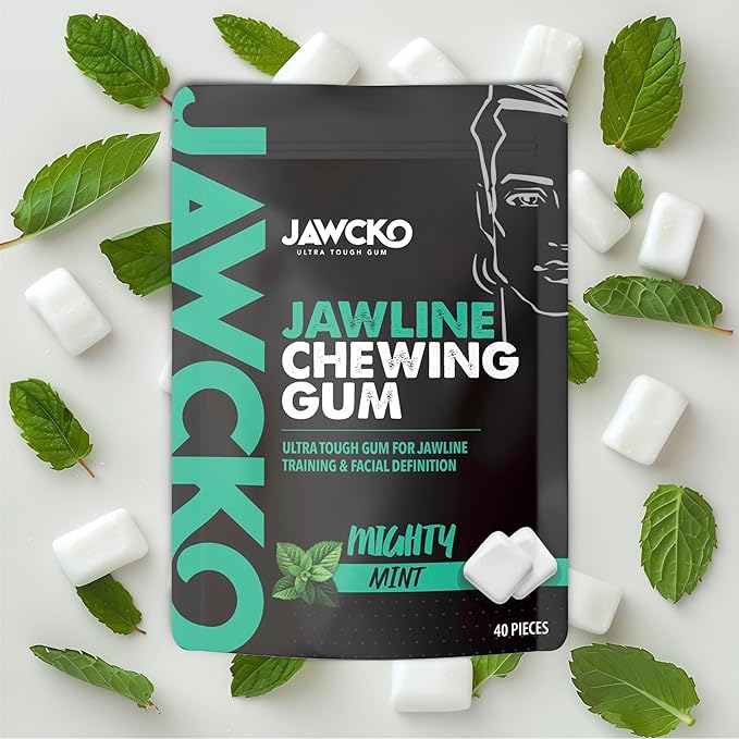 JAWCKO Ultra-tough Jawline Chewing Gum Variety 4-Pack | Get a Stronger, Squarer Jawline | 15X Hardness | Jaw Training Hard Gum | Chisel, Sculpt, Tone your Jaw | Facial Fitness Mewing Gum | 4X Flavors