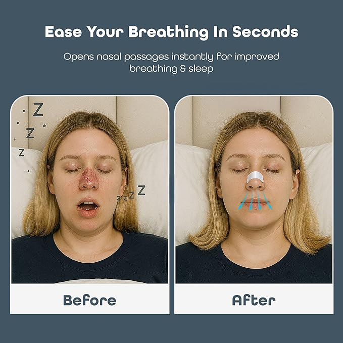 SleepHabits Breathing Strips, Non-Toxic 3rd Party Tested Nose Strips for Breathing | Nasal Strips for Snoring Solution | Extra Strength for Sensitive Skin | Nasal Strips for Sleeping, Eucalyptus- 45ct