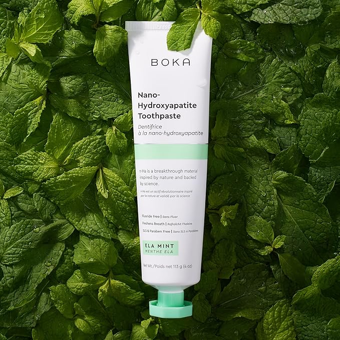 Boka Fluoride Free Toothpaste, Nano Hydroxyapatite Toothpaste, Appropriate for Sensitive Teeth - for Adult, Kids Oral Care - Ela Mint Flavor, 4 Fl Oz 3Pk US Manufactured