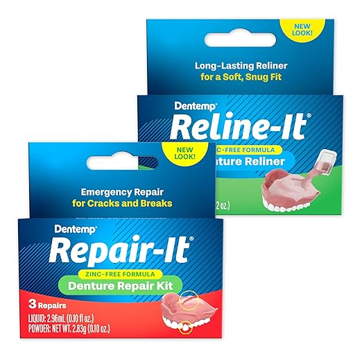 Dentemp Repair-it Denture Repair Kit & Reline-it Denture Reliner - Denture Kit (Multi-Pack) - Refit and Tighten Dentures for Both Upper & Lower Denture - Repair Broken Dentures & Loose Teeth