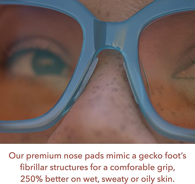Setex Gecko Grip Ultra-Thin 0.6mm Anti Slip Eyeglass Nose Pads, (5 Clear Pair) USA Made, 2500 Innovative Microstructured Fibers per Nose Pad, 0.6mm x 7mm x 16mm