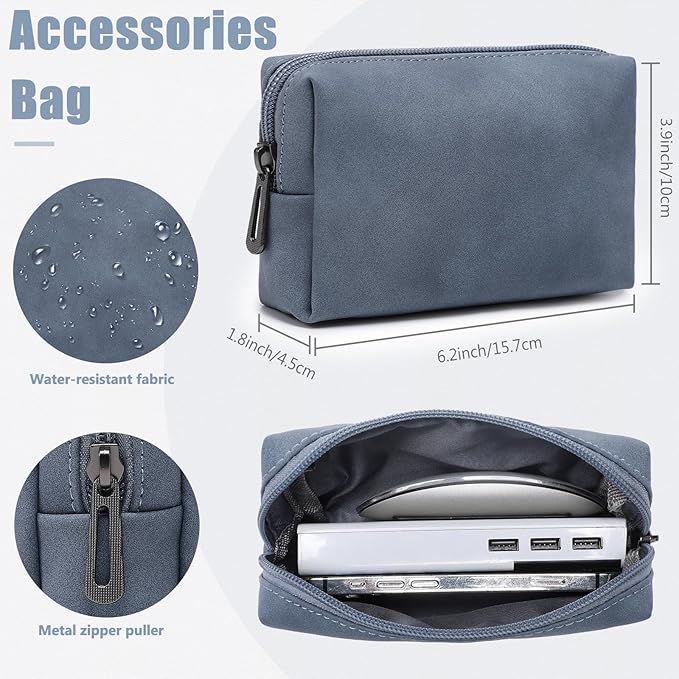 HYZUO 13 Inch Laptop Sleeve Case with Stand for 2025-2018 MacBook Air 13 M4 M3 M2 M1, 2025-2016 MacBook Pro 13 M2 M1, 13" iPad Pro/Air, Surface Pro 11/10/9, XPS 13, with Pouch, Haze Blue