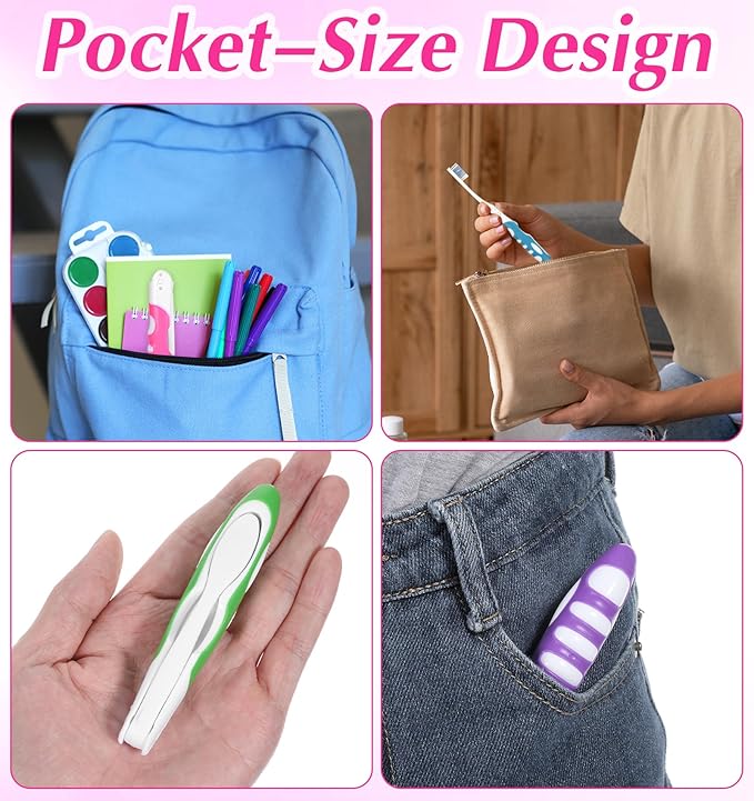 4 Pcs Travel Toothbrushes, Foldable Toothbrush for Adults & Kids, Compact Folding Design with Soft Bristles, Portable for Camping, Hiking & On-The-Go (4 Colors)