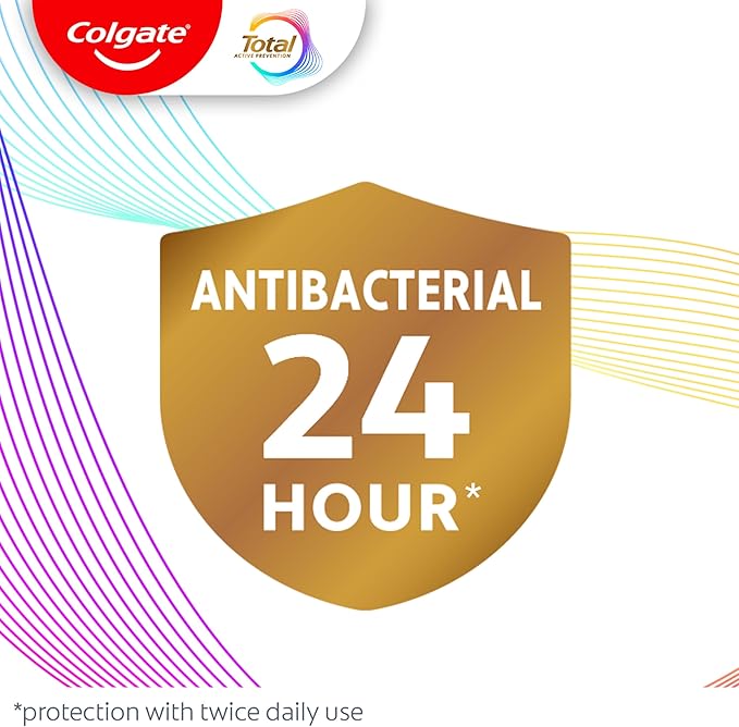 Colgate Total Alcohol Free Mouthwash, Non Burning Peppermint for Bad Breath, Helps Prevent Gingivitis and Plaque, No-Alcohol Mouthwash, Peppermint, 1.0 L