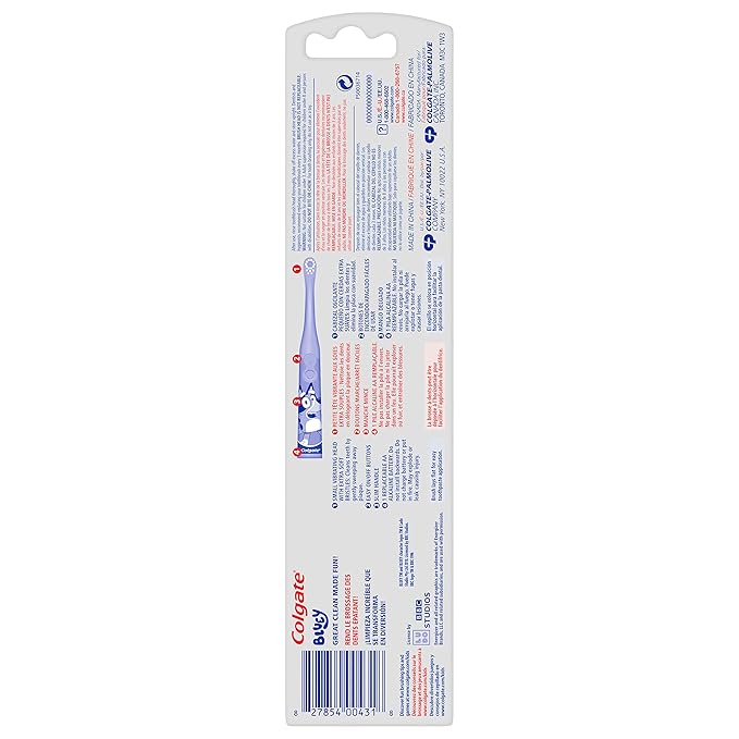 Colgate Kids Battery Powered Toothbrush With AA Battery, Extra Soft Bristles, Flat-Laying Handle to Prevent Rolling, Bluey, 2 Pack