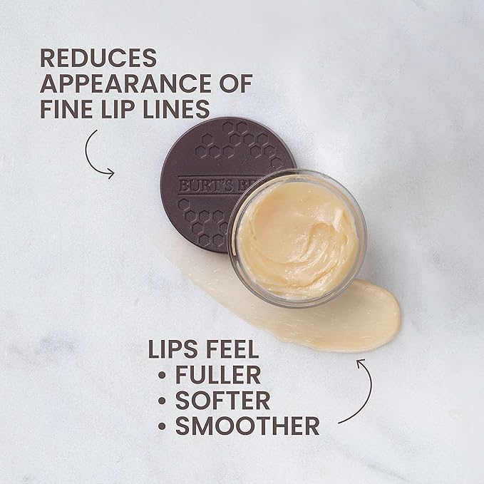 Burt's Bees Original Overnight Intensive Lip Treatment, Moisturizing, Restorative, Reduces Fine Lines, Vitamin E, Ceramides Oils, Natural Origin Lip Care, 0.25 Oz.