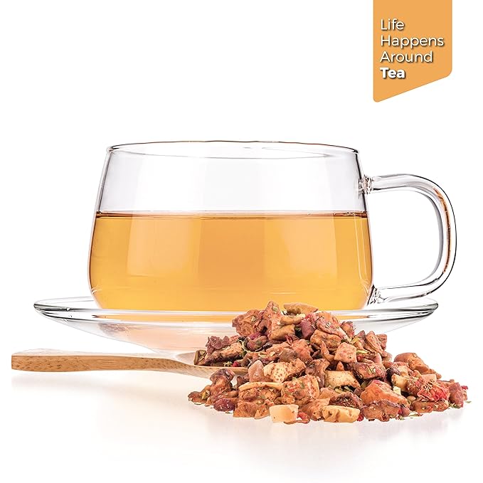 Tealyra - Pomegranate Raspberry - Fruity Herabl Loose Leaf Tea - Vitamins and Antioxidants Rich - Hot and Iced Tea - All Natural - Caffeine-Free - 112g (4-ounce)
