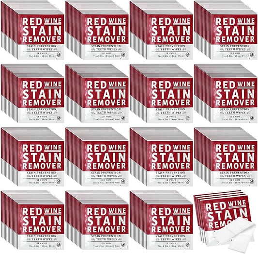 Loopeer 200 Pack Red Wine Stain Remover Wipes for Teeth and Lips Wine Prevention Teeth Wipes
