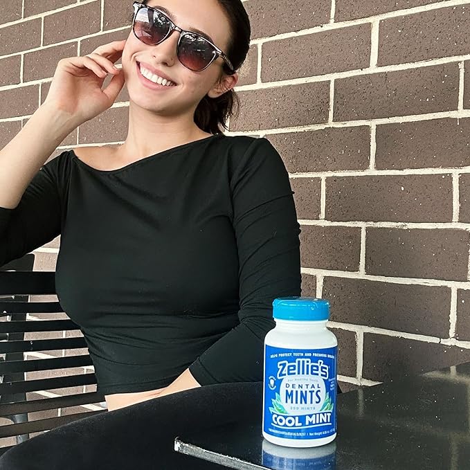 Zellie's | 100% Xylitol Spearmint Breath Mints | No Aspartame, Gluten Free, Vegan & Kosher Mints (250 Count - Pack of 1)