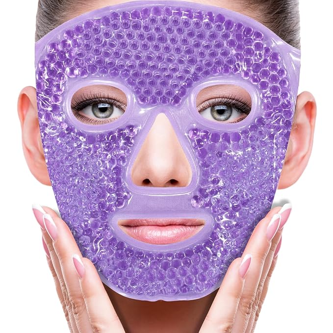 ZNÖCUETÖD Face Ice Mask Facial Ice Packs Gel Hot Cold Compress for Post Oral, Dental, Nose,Facelift Plastic Cosmetic & Laser Surgery Recovery Puffiness Swelling Dark Circles & Headaches