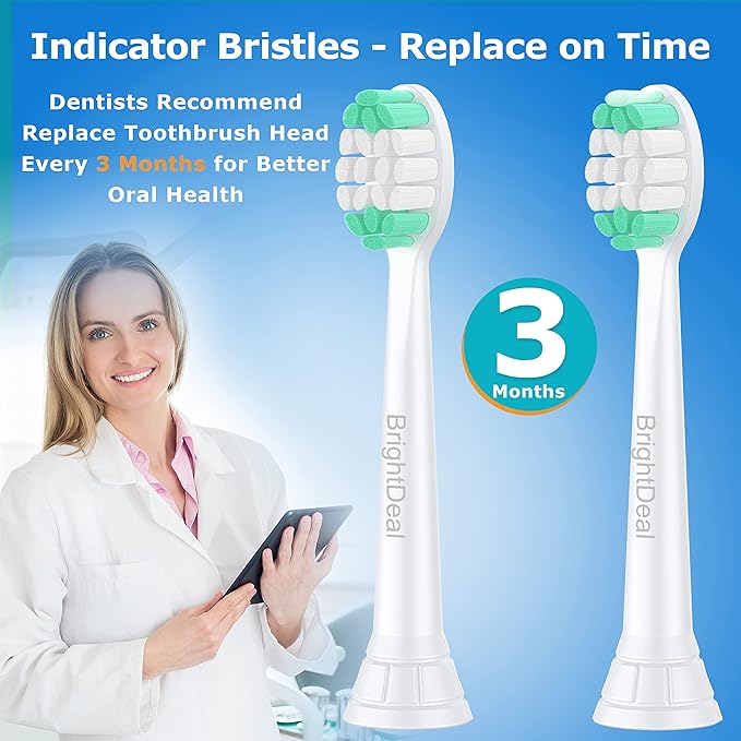 Replacement Toothbrush Heads for Philips Sonicare ProtectiveClean 4100 5100 6100 DailyClean DiamondClean EasyClean PowerUp Plaque Control C2 G2 HX6817/01 HX6857/11 White&Black, 4 Pack