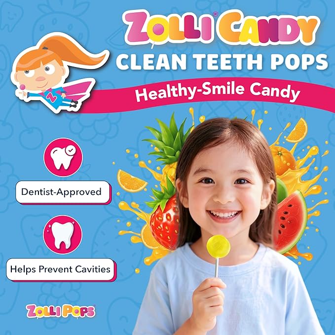 Zollipops The Clean Teeth Pops, Anti Cavity Lollipops, Delicious Flavors, Tropical, 6oz