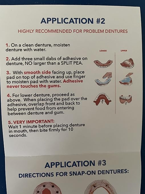 Adhesive Free Denture Pads | Lower Denture | 30 Pack | Secure & Comfortable Fit | No Glue/No Mess | All Day Suction | Denture Glue Alternative | Safe, Natural & Non-Toxic