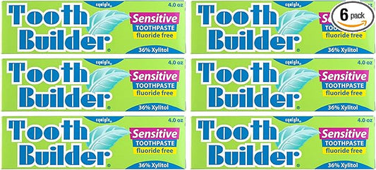 Squigle Tooth Builder SLS Free Toothpaste (Stops Tooth Sensitivity) Prevents Canker Sores, Cavities, Perioral Dermatitis, Bad Breath, Chapped Lips, 4 oz (24 Ounce (Pack of 6), Unflavored)