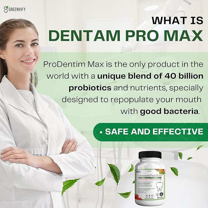 DentamPro Max for Gums and Teeth Health & Fresh Breath - 40 Billion CFU Advanced Oral Probiotics for Mouth Bad Breath, Capsule Supplement (2)