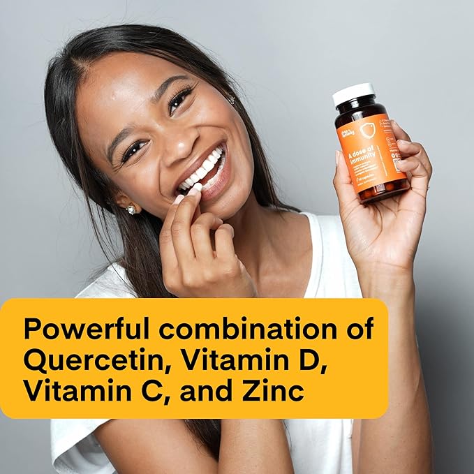 A Dose of Immunity Quercetin with Vitamin C and Zinc, Vitamin D, 500mg Quercetin Bromelain with Echinacea & B Vitamins (60 Count)