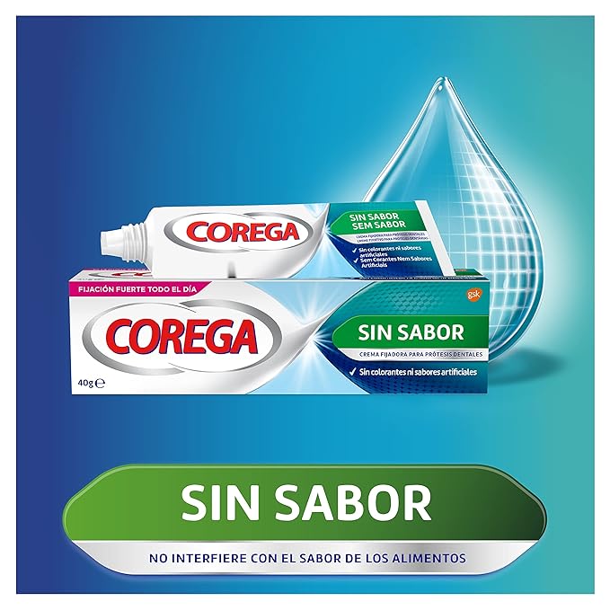 Corega Denture Fixing Cream, Strong Fixing, Unflavored, Zinc Free, 40g