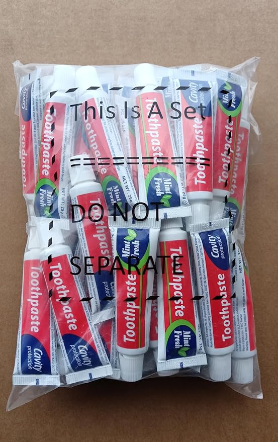 150 pcs Travel Size Toothpaste Bulk, 0.88oz/25 Grams Small 4x1.4 inches Mint Mini Disposable Toothpaste Travel Size Bulk for Hotel,Guests,Homeless,Charity