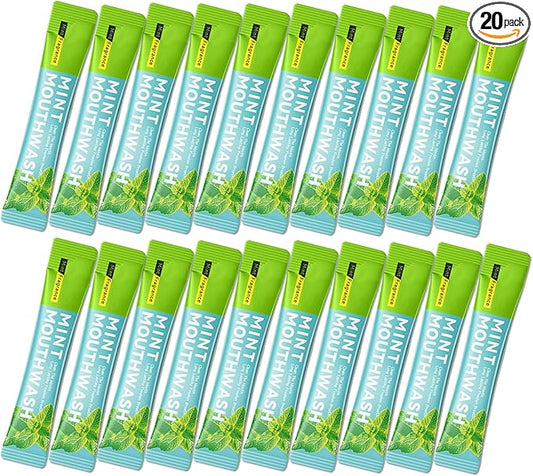 Travel Size Mouthwash,Mini Mouthwash Travel Size Bulk Portable Mouth Wash Set,Individual Small Travel Mouth Wash Packets for Fresh Breath(Pack of 20) B