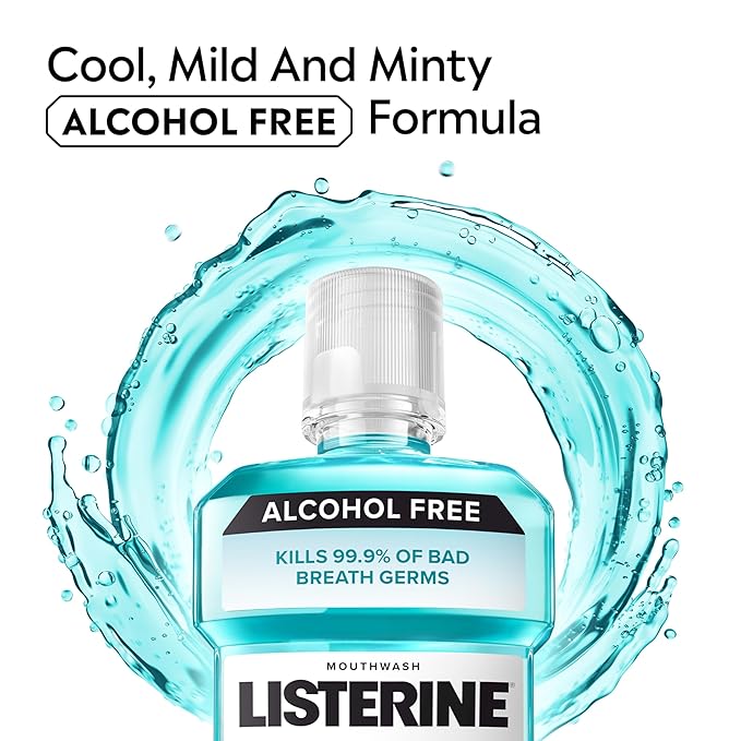 Listerine Total Care Anticavity Fluoride Mouthwash, 6 Benefits in 1 Oral Rinse Helps Kill 99% of Bad Breath Germs, Prevents Cavities, & Strengthens Teeth, Fresh Mint, 1 L, Pack of 1