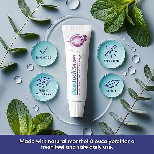 Denttach Seven Denture Adhesive, Thermoplastic Denture Cushion and Reliner, Upper and Lower Denture Comfort for Up to 7 Days, Zero Glue, Zinc Free (4)
