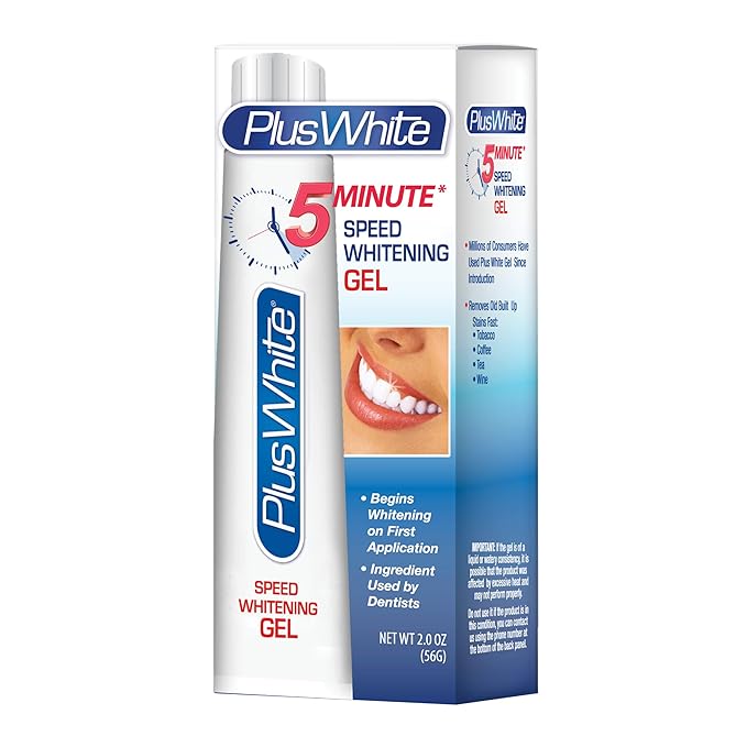 Plus White Speed Whitening Gel - Works in 5 Minutes - Professional Teeth Whitening w/Dentist Approved Ingredient (2 oz)