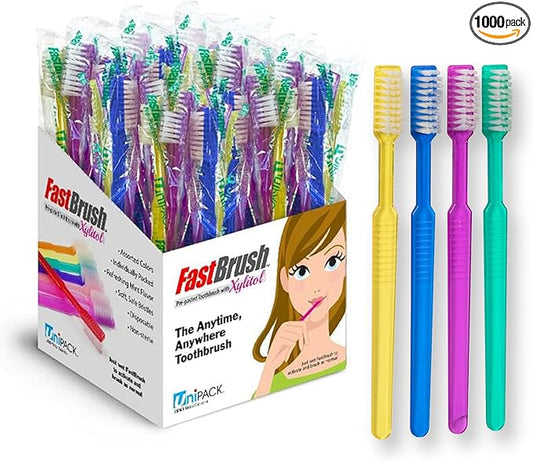 Dukal Fast Brush Pre-Pasted Disposable Toothbrushes (Case of 1000)