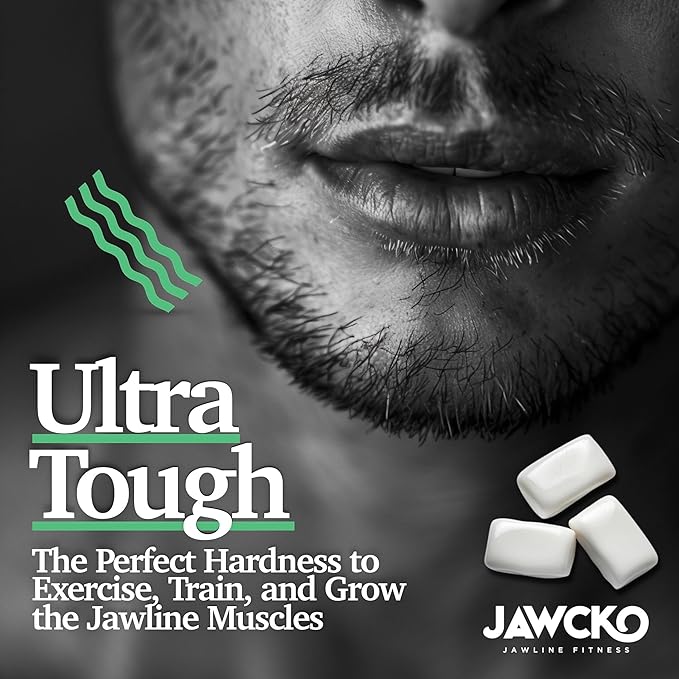 JAWCKO Ultra-tough Jawline Chewing Gum Variety 3-Pack | Get a Stronger, Squarer Jawline | 15X Hardness | Jaw Training Hard Gum | Chisel, Sculpt, Tone your Jaw | Facial Fitness Mewing Gum | 3X Flavors