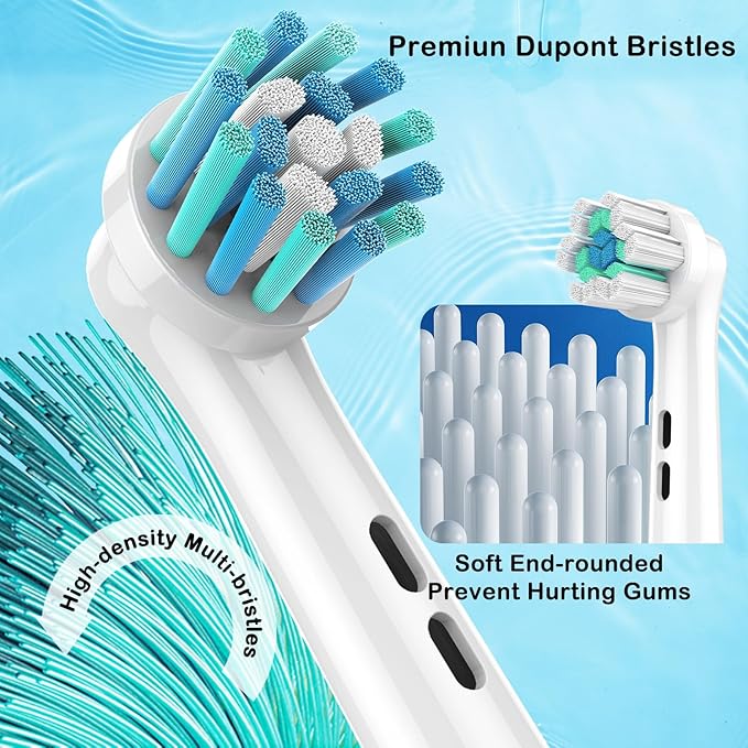 FIRIK Electric Toothbrush Heads Replacement Compatible with Oral B: 8 Pack Professional Brush Head Refills for Braun Pro 1000/3000/5000/7000/8000/9000