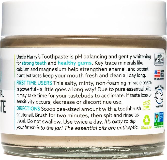 Uncle Harry's Cinnamon Remineralizing Toothpaste | Natural Whitening Toothpaste Freshens Breath & Promotes Enamel | Vegan Fluoride Free Paste (4 pack)