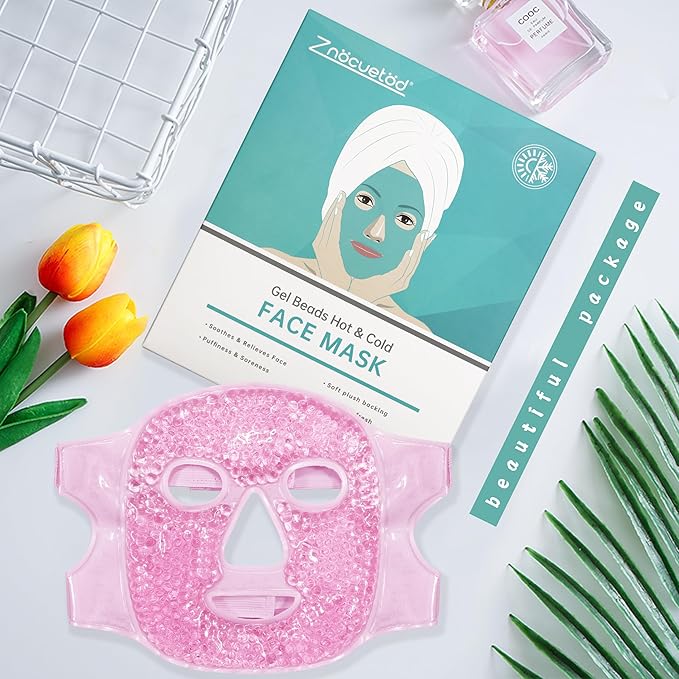 ZNÖCUETÖD Face Ice Mask Facial Ice Packs Gel Hot Cold Compress for Post Oral, Dental, Nose,Facelift Plastic Cosmetic & Laser Surgery Recovery Puffiness Swelling Dark Circles & Headaches