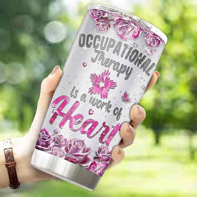 Personalized Occupational Therapist Gifts For Women Wife Daughter Mom Tumbler Coffee Mug Travel Cup Water Bottle Insulated Stainless Steel With Lid 20oz Christmas Birthday Mothers Day Valentine