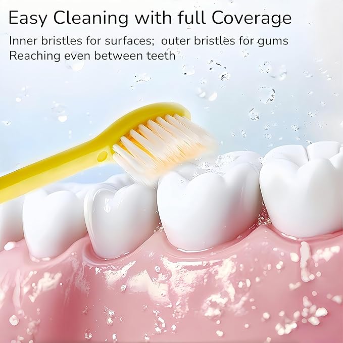 Folding Toothbrush with Built-in Cover, Perfect for Travel, Hiking & Camping, Compact & Portable, Toothbrush with Soft Bristles, for Adults & Kids (Pink)