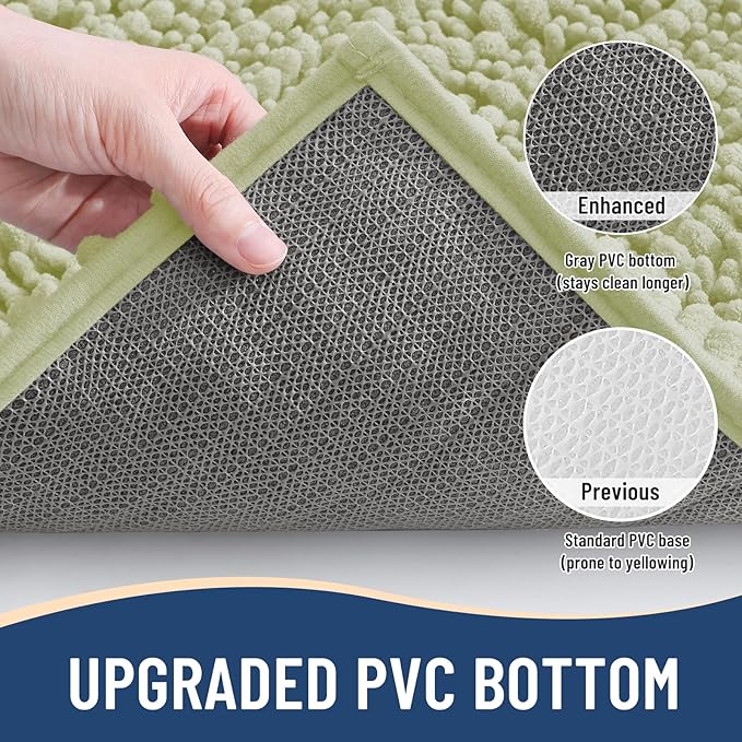 Arotive Luxury Chenille Bathroom Rug Mat, Extra Soft Thick Absorbent Shaggy Bath Rugs, Non-Slip Machine Wash Dry, Plush Bath Mats for Bathroom, Shower and Tub, 30x17, Vanilla
