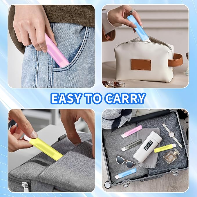 Kingbzis 4PCS Travel Toothbrush Set,Mini Soft Portable Toothbrush with Cover,Individually Wrapped Small Toothbrush Travel Size Toiletries Stuff(Bright Color)