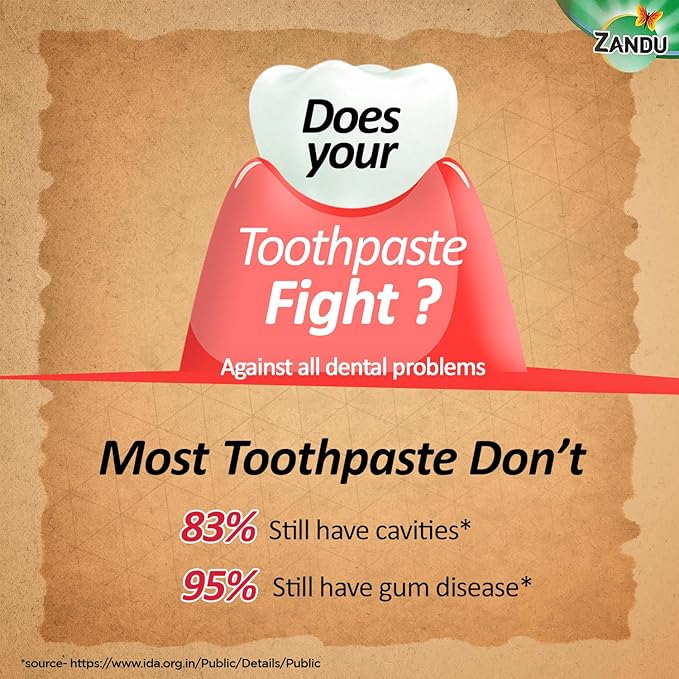 Zandu Dantveer, 500g, Fights 9 Dental Problems, with Irimedadi Oil, Advanced Ayurvedic Toothpaste, Scientifically Proven Formula