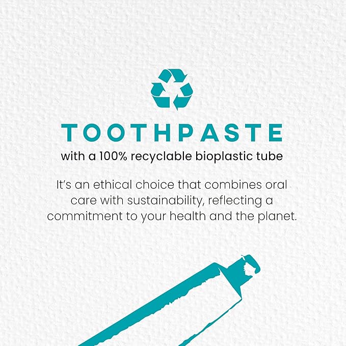 Fluoride-Free Mint Toothpaste for Fresh Breath, Gentle on Teeth, Natural Ingredients, Eco-Friendly Bioplastic Tube, Sustainable Oral Care for Adults and Kids (3 Pack, Mint & Charcoal)