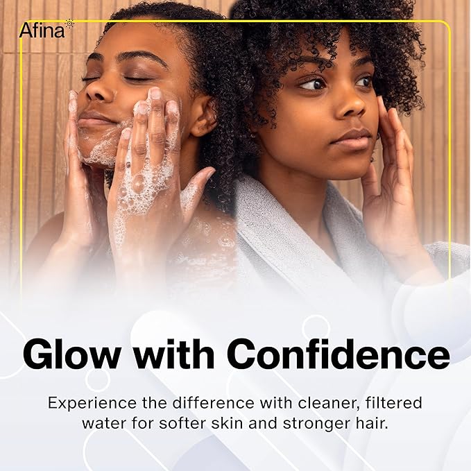Afina Filtered Shower Head, Shower Filter for Hard Water | Improves Skin & Hair by Removing Chlorine & Toxic Chemicals from Hard Water | High Pressure Shower Filter Head Water Filter (Chrome)