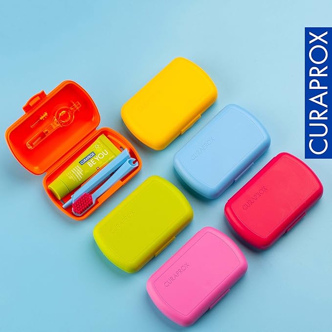 Curaprox Travel Kit - CS 5460 Toothbrush with 'Be You' Toothpaste | 2 CPS Prime Interdental Brushes 07 and 09 | Dental Care Kit 9.5 cm x 6 cm | Blue