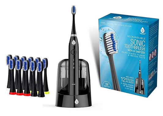 Pursonic S750 Sonic SmartSeries Electronic Power Rechargeable Battery Toothbrush Black