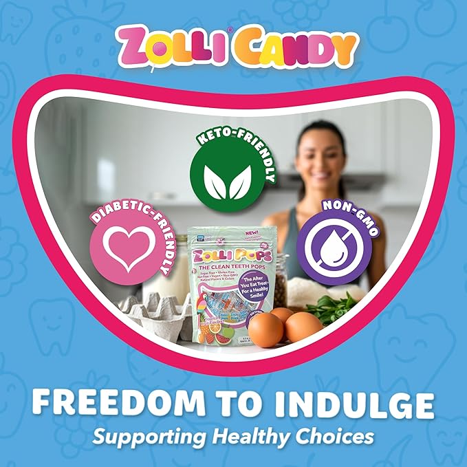 Zollipops The Clean Teeth Pops, Anti Cavity Lollipops, Delicious Flavors, Tropical, 6oz