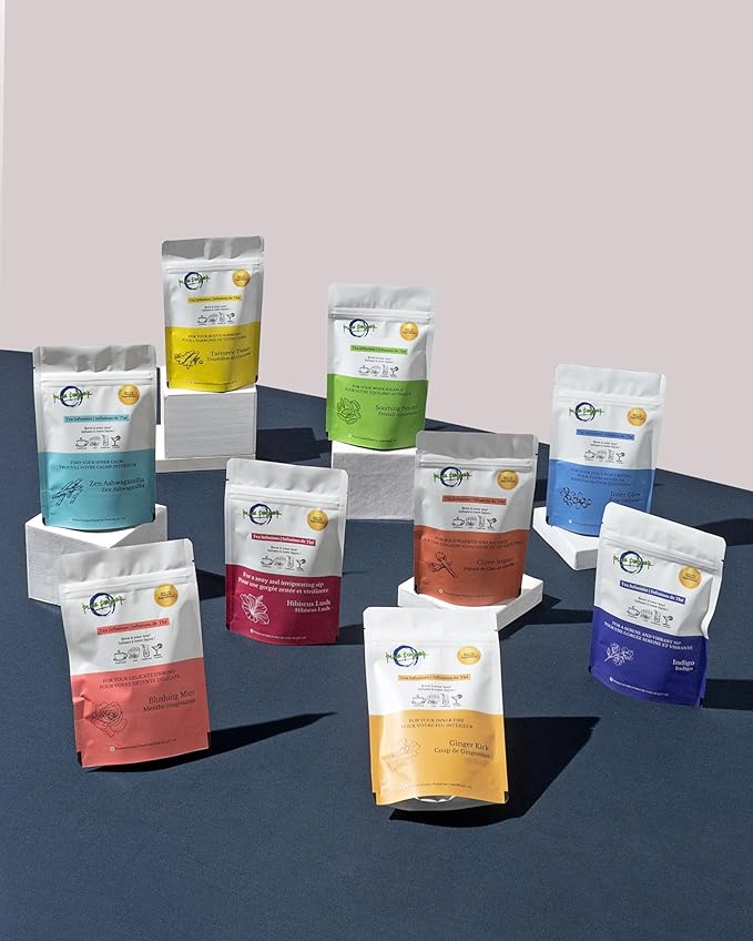 Blue Pepper Tea Infusion | Butterfly Pea Flower Blend with Ginger, Tulsi (Holy Basil), Amla (Indian Gooseberry) & Cardamom | Caffeine-Free Natural Beverage | 60g
