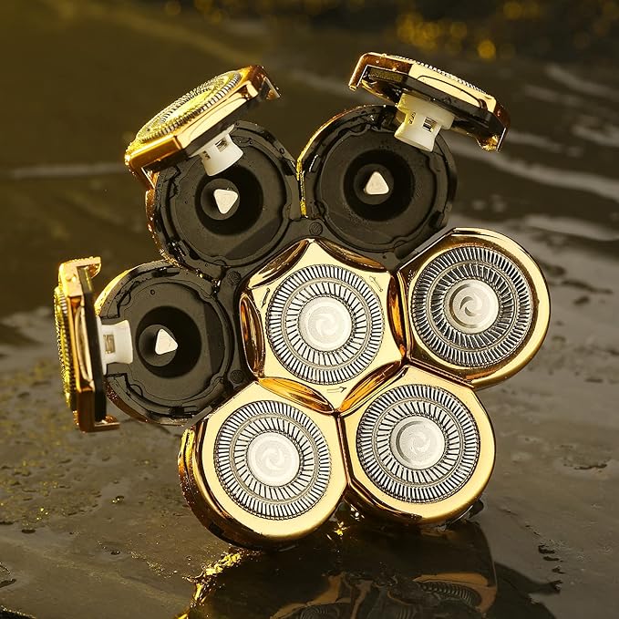 WAHFOX Universal 7 Gold Blades Shaver Replacement Heads for Mainstream Brands, Electric Shaver Head