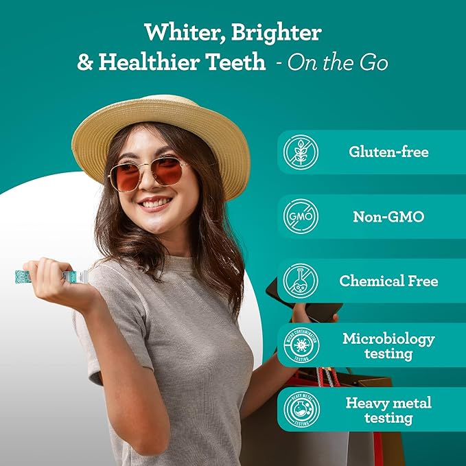 GuruNanda Travel Sachets Coconut Oil Pulling, Fresh Breath Mouthwash, 7 Essential Oils & Vitamins for Happy Teeth & Gums, 7 Sachets