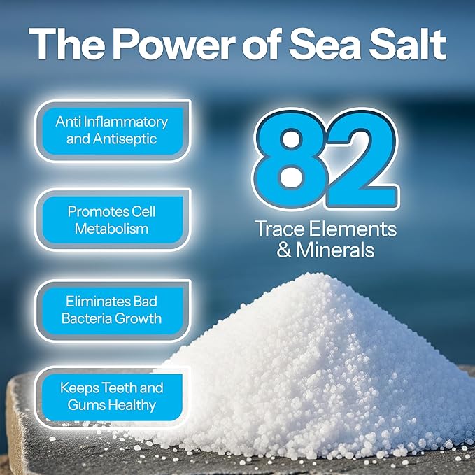 H2Ocean Healing Rinse Natural Sea Salt Oral Care - Mouth Rinse for Oral Care - Great for Piercings, Sore Throats & Gum Health - Alcohol- & Fluoride-Free Mouthwash - Lemon Ice, 16 oz (Pack of 2)